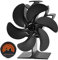 Ventilador de chimenea, 6 aspas, ventilador de horno, chimenea eléctrica, estufa, ventilador de estufa de calor, gran espacio para estufa, estufa de leña, ecológico sin electricidad (6 cuchillas)