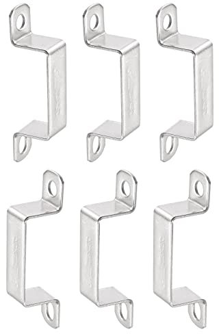 DTGN 23mmx51.5mm(IntérieurHxIntérieurW) U Formé Entretoise Connecteur Support - 6Pack - Bien pour Maison Tuyau Fixation - 304 Inox Acier Porte Fermée Barre Support
