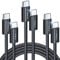 LISEN USB C Cable, 60W Typ C Ladekabel [3-Pack, 1M] USB Ladekabel Typ C für iPhone 15 Pro Max Plus, Samsung S24 23 S22 S21 Note 20 Ultra, Google Pixel, iPad Mini/Pro 2024, MacBook