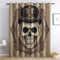 SZLYZM Totenkopf Vorhänge, Verdunklungsvorhänge mit Muster Gothic Horror, Vorhang Blickdicht mit Ösen, Gardinen für Wohnzimmer Schlafzimmer Kinderzimmer Deko 2er Set - 200x140 (H X B) (W2-&29)