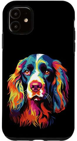 iPhone 11 Watercolor Colorful Springer Spaniel Dog Case