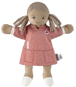 Sterntaler Handpuppe Krankenschwester mit Zöpfen - weiches Kinder Spielzeug zum Puppentheater, Erzählen, Kuscheln & Sprachförderung – perfekte Spielkameradin & Geschenkidee - mehrfarbig