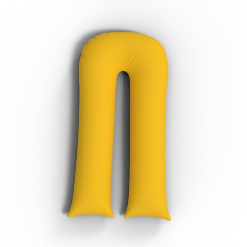CHILIMILII 9 Ft Long U-pillow Full Body Support Maternity/Pregnancy Pillow-U Shaped Cuddle Pillow for Sleeping-Back, Leg, Hip Arthritis Support Pillow with Free Poly cotton pillowcase (Mustard)