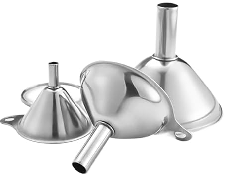 3 unids/set embudo de acero inoxidable embudo de cono portátil for verter aceite vino tolva for líquidos embudo de cocina multiusos for aceites líquidos en polvo