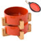 Petygooing Rust Red Ceramic Dog Cat Bowl Dish with Stand for Food and Water Feeder, Modern Cute Heavy Weighted Pet Bowls Set for Cats & Small Size Dogs 13.5 OZ (5.1In / 1.7 Cups)