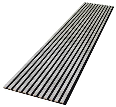 wohnartig® Akustikpaneele 1,485m² - 275cm x 54cm* set - (set = 2 Stück 275cm x 27cm) | Farbe: Beton 885 | Wandverkleidung | Akustikpaneel | Wandpaneele auf filz | Akustikfilz | Lamellenwand