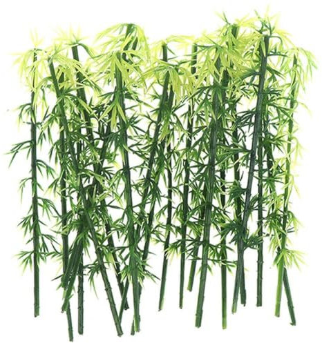 Arbres De Bambou Modèles 10 Pièces, Arbres De Bambou en Plastique Vert pour La Décoration De La Maison, Paysage Miniature, Projet De Relief
