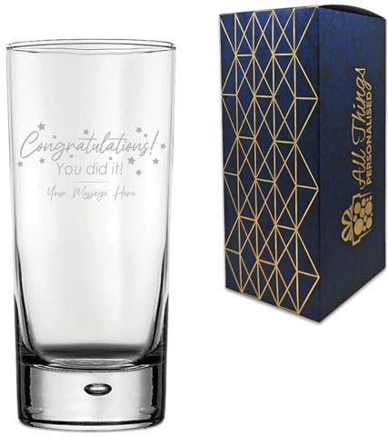 Personalised Engraved Graduation Hiball Tumbler with 'Congratulations You Did It' Design, Personalise with Any Name or Message, Gift Box Included, Laser Engraved, University College Graduation Gift