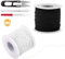 VMUTGA Cordoncino Elastico per Bracciali, 1 mm x 100 m Cordoncino Elastico con Forbici e Ago, Cordoncino per DIY Tessere Collane, Bracciali, Bianco e Nero