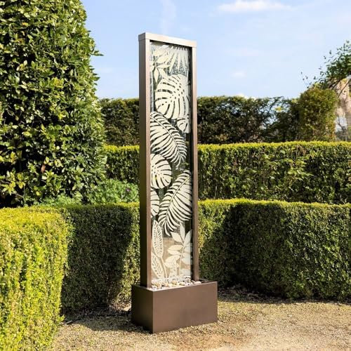 Primrose H180cm Lamego Bamboo Mirror Water Feature With Lights Outdoor Garden Fountain