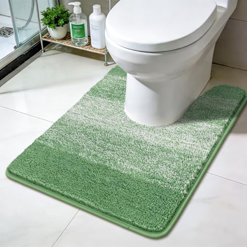 Enyhom WC Vorleger mit Ausschnitt, 50 x 60 cm Super Weich Dicker WC Teppich, Mikrofaser rutschfest Waschbar Toiletten Teppich, Saugfähig Schnelltrocknend Badteppich für WC