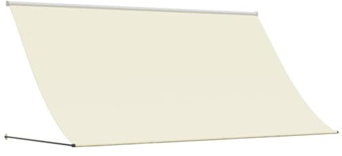 Klemmmarkise, Balkonmarkise, Markise für Sonnenschutz, Einziehbar mit Handkurbel, UV-beständig & Wetterfest, Sonnenschutzrollo Außen Terrase, Creme 300x150 cm Stoff und Stahl