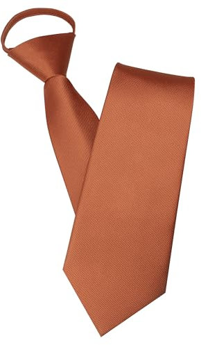 JEMYGINS Herren Reißverschlusskrawatte Rostfarbe Krawatte - Eleganter Look in Sekundenschnelle