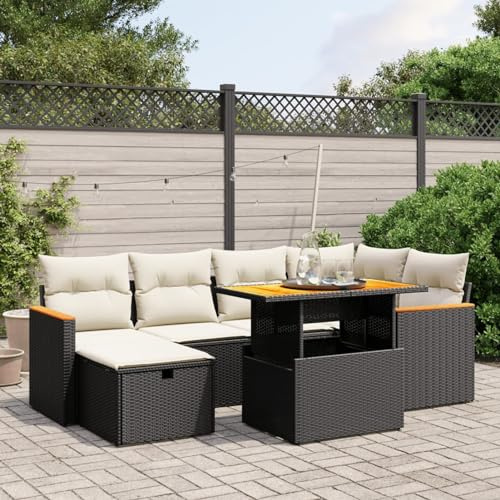 Amorsee Balkon Lounge Verstellbare Tischplatte Loungemöbel Balkon Sofa Rattan Gartensofa Gartenlounge Klein Ecklounge Lounge Möbel Outdoor Gartenmöbel Ecksofa Balkonmöbel Balkonsofa