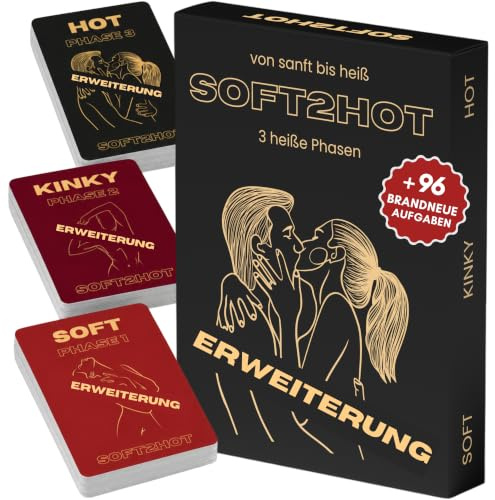 Soft2Hot – Erweiterung zum Sexspiel für Paare & Gruppen | 48 Neue Karten & 96 Neue Aufgaben | Ohne Dopplungen | Mit dem Original kombinierbar oder separat spielbar | Mehr Abwechslung & Spielspaß