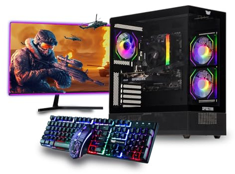 Veno Scorp Gaming PC Dual 22 Monitor Bundle Intel Core i5-3470 Processor RX 550 4GB Graphics Card - 16GB Ram - 120GB SSD + 1TB HDD - 550W PSU - Windows 10 - WiFi - Neonzilla 4