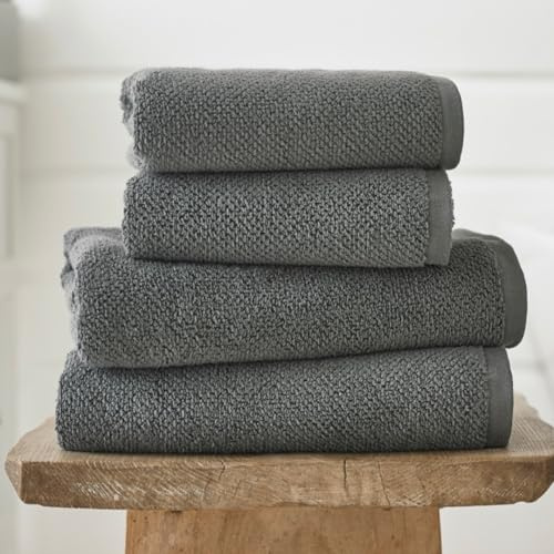 Deyongs Romeo Quik Dry Zero Twist Fast Absorbent Soft Cotton Towel (Charcoal, Bath Sheet)