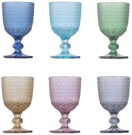 Evviva Mozart - Juego de 6 copas de licor de cristal decorado 80 ml (multicolor)