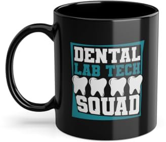 Dentallabor Zahntechnikermeister Kaffeetasse | Zahntechnischer Assistent Zahnlabor Zahntechniker Tasse Schwarz (05029W)