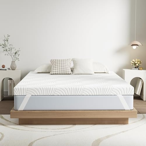 Matoresu Matratzenauflage, 10 cm, Doppelbett mit abnehmbarem, waschbarem Bezug mit Reißverschluss, Doppelmatratzenauflage, hochdichter Schaumstoff zur Druckentlastung, fest (135 x 190 x 10 cm)