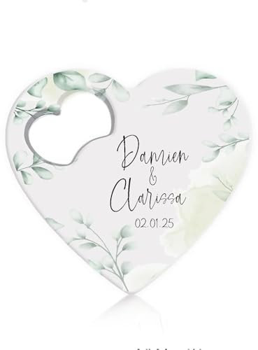 Zhongzhi Apribottiglie Personalizzato a Forma di Cuore, Bomboniere per Matrimoni e Addio al Nubilato, Regalo di Nozze Personalizzato (A)