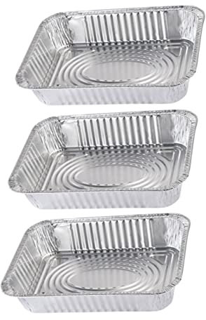 LIFKOME 3 Stück Blechpfanne aus Alufolie Liner Auffangwannen aus Aluminium Bratbleche aus Folie Container tropfen Zinn pfannenwender Bräter Pfanne aus Aluminiumfolie Silver