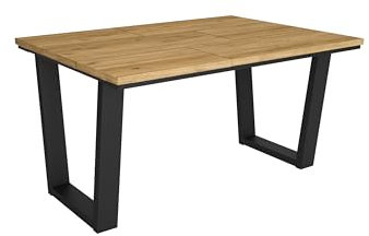 Skraut Home | Mesa Comedor | Mesa Fija Cocina y Salón | 140x90x74 cm | para 6 comensales | Muebles Comedor | Estilo Industrial | Roble