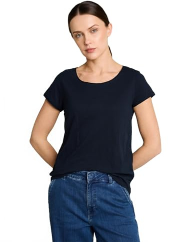 Tom Tailor Damen T-Shirt mit weitem Rundhalsausschnitt