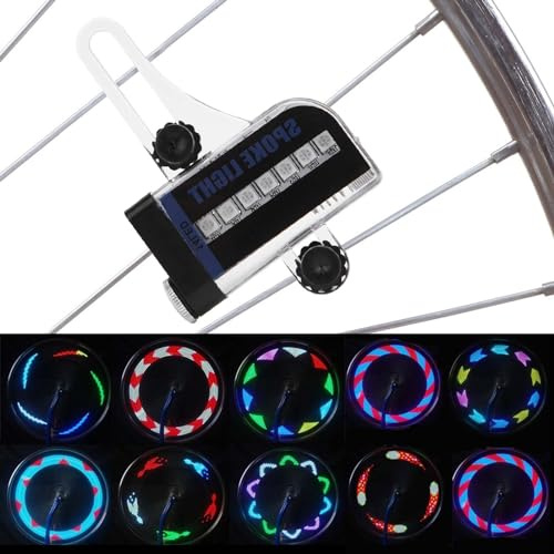 Saluaqui Ultra-Bright 14Les RGB-Fahrrad Sprach Licht für Bergfahrräder mit Energiesparender Dynamischer Kontrolle, Wasserdicht für Scheiben- und V-Bremsräder