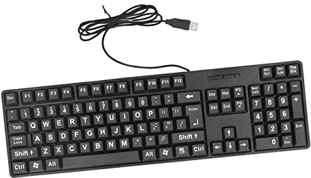 Plyisty GroßgedRuckte Tastatur für ältere Menschen, 104 Schmecken MIT Plug-and-Play-USB, Langlebiges ABS-Material, Geeignet für Sehbehinderte, UND-Seniorin
