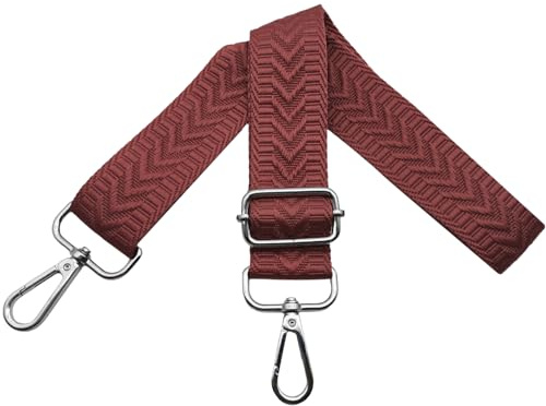 Taschengurte zum Wechseln Verstellbarer Schultergurt für Taschen, Breit 3.8 cm Schulterriemen mit Silber Karabiner Gurt für Damen Handtasche, Crossbody, Rostrot, U24