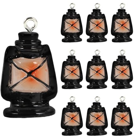 DOITOOL 10 Stück Teiliges Öl lampe Charms aus Resin Filigrane Anhänger zum Schmuck Basteln Vintage Hängende Dekoration für DIY Schlüsselanhänger und Accessoires