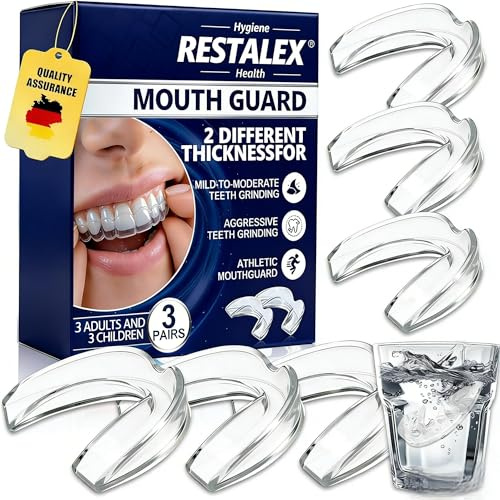 6 Piezas Ferula Bruxismo Dental Noche, Protector Bucal Para Dormir, Ferula bruxismo Anti Ronquidos, Moldeable, para Protección Dientes Mejora la Del Sueño