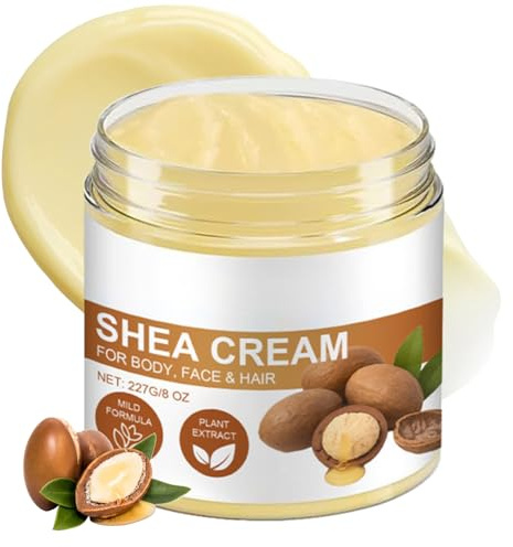 Shea Cream,Sheabutter Bio für Kosmetik,Organische Shea Butter Unraffiniert,Reine SheaCreme für Gesicht,Körper & Haare,Sheabutter Bio,Nicht Fettend,Feuchtigkeitscreme für alle Hauttypen