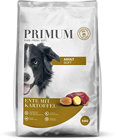 Primum - Soft Ente mit Kartoffe - 15 kg - Halbfeuchtes Hundefutter - Getreidefreies Trockenfutter l - Hoher Fleischanteil - Optimal verdaulich