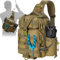 Piscifun Angeltasche mit Ruten- und Geräthalter, leichte Sling-Aufbewahrungstasche, Outdoor-Schultertasche für Wandern, Jagen, Khaki