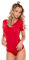 Evoni Damenbody | Overall Bodysuit mit Rundhals für Frauen | Kurzarm-Body in verschiedenen Farben mit Verschluss | hochwertige Nachtwäsche mit optimaler Passform | sportlicher Damen-Body(Small, Rot)