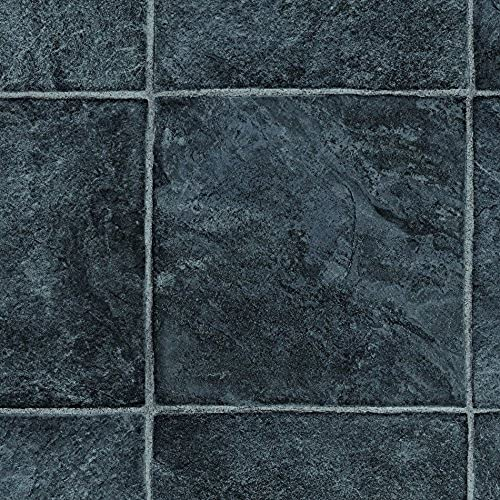 PVC Bodenbelag Fliesenoptik Auslegware 2,6 mm Dicke Fliese Anthrazit 350 x 400 cm. Weitere Farben und Größen verfügbar
