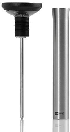 AdHoc Design Thermometer, Ausgießer und Verschluss Gusto, schwarz, Kunststoff/Edelstahl/Glas/Silikon, D: 15,3 cm, H: 5 cm [NPR]