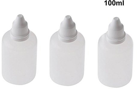 ericotry 10 Pieces 100ml Empty Refillable Plastic Squeezable Dropper Bottles Portable Vial with Screw Caps and Plugs Cosmetic Packaging Containers Essential Oil Container
