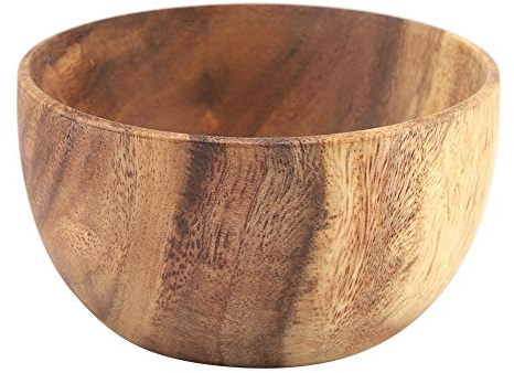 Frutero Cocina - Cuenco de ensalada de madera de acacia sólido, Frutero de madera hecho a mano, Utensilios de cocina, para ensalada, sopa, arroz (tamaño : 13 7 cm)