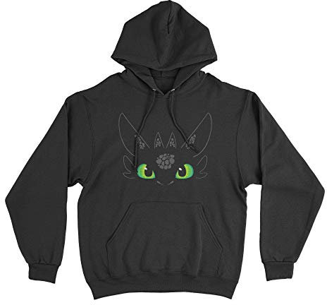 Kapuzenpullover mit Drachen-Motiv, grün/blauäugig, Geschenk für Geburtstag, Weihnachten, Kinder, Erwachsene, niedlich, Herren, Damen, Jungen und Mädchen, Black Prime, XL