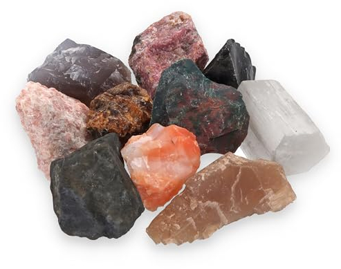 Wassersteine Premium Mischung | 10 Stück beliebte Steine für Edelsteinwasser | 100% Natursteine mit Baumwollbeutel | Lebensquelle Plus (Variante 2)