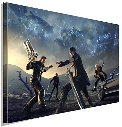 AK ART Final Fantasy Kämpfer Leinwandbild Kunstdruck Mehrfarbig Wandbild TOP XXL (70 x 50 cm)