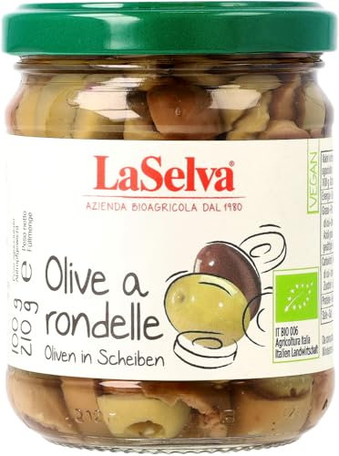 La Selva Bio Oliven - Dischi di olive verdi e nere (2 x 210 g)