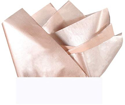 UNIQOOO 40 Sheets 20X26 Large Premium Metallic Rose Gold Champagne Gold Tissue Gift Wrap Paper Bulk - Recyclable Gift Wrapping Accessory - Perfect for Gift Bags, Wedding, Party, DIY Crafts
