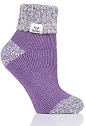 HEAT HOLDERS Damen Lounge Schoppersocken mit Federband-Umschlagbündchen Packung mit 1 Mittleres Lila 37-42