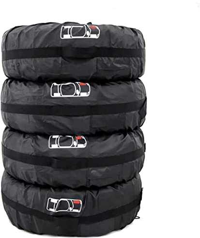 Queta Juego de 4 bolsas para ruedas de coche, impermeables, con asa, para neumáticos de coche de 13 a 17 pulgadas, tela Oxford 210D, diámetro de 66 cm