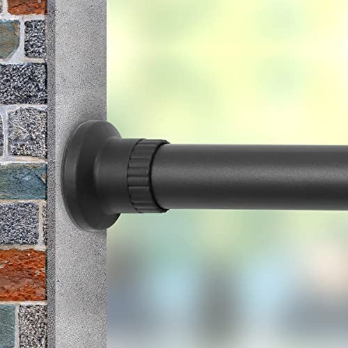 Teleskopstange, 210-310cm, Schwarz, Klemmstange für Gardinen und Raumteiler, stufenlos ausziehbare Gardinenstange, Spannstange
