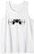 Video Game Geek Controller Gamer Heartbeat On Gaming Tank Top